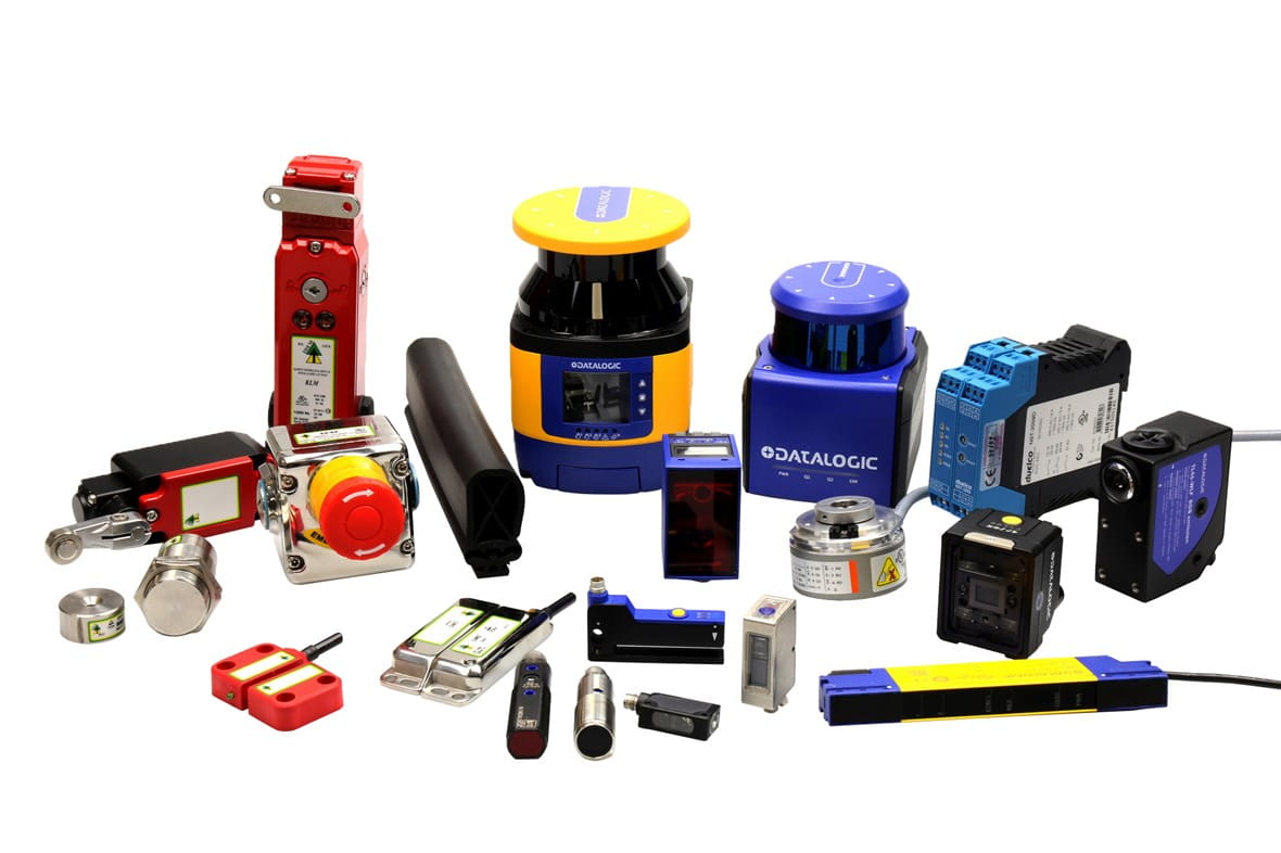 Group shot of various products from Sensors and Safety business area